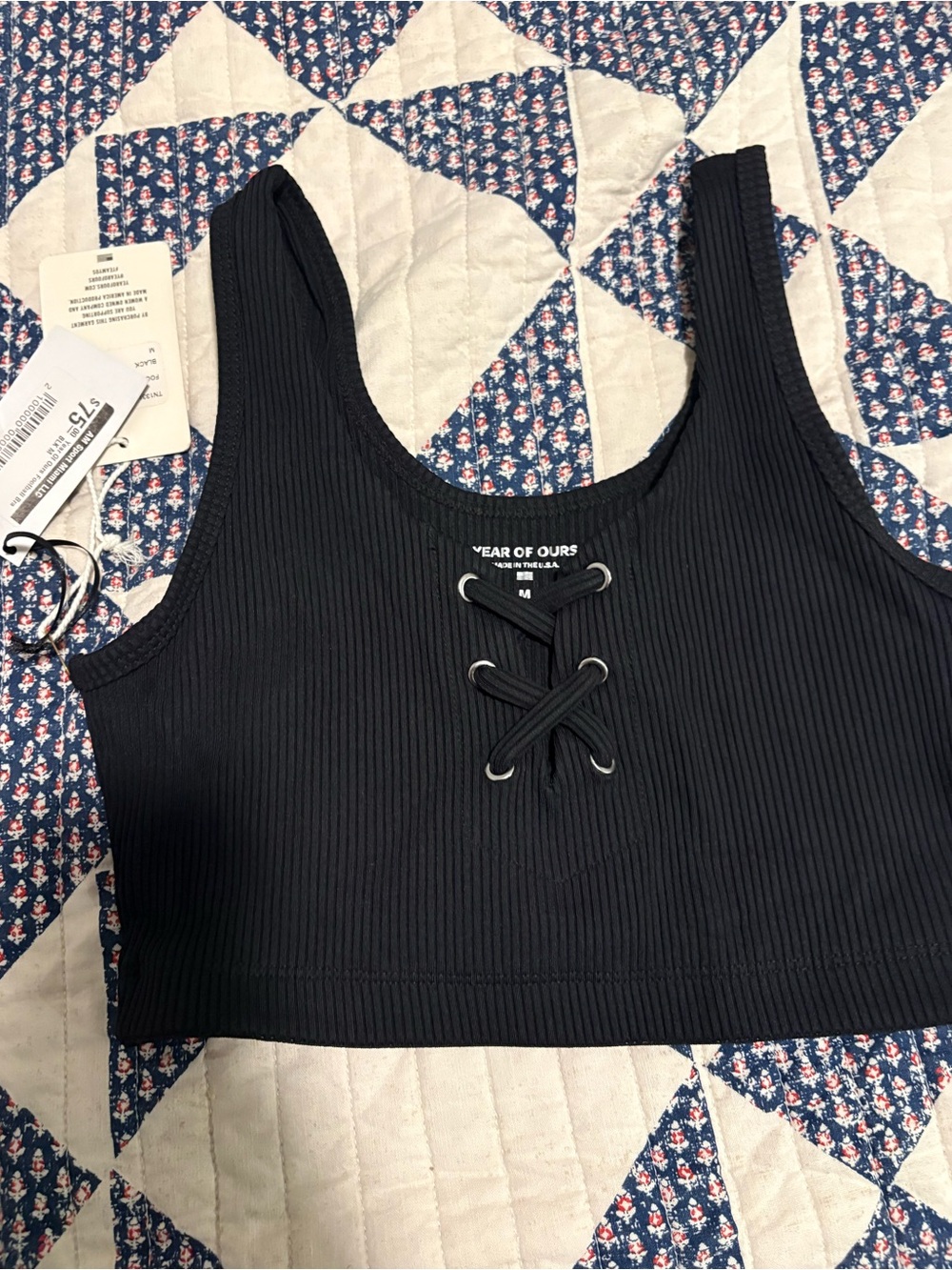 Year of Ours Football Bra Black Medium NWT